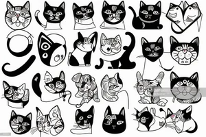 Cat, dog tattoo idea