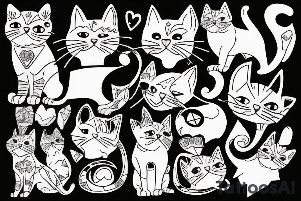 Cat, dog tattoo idea