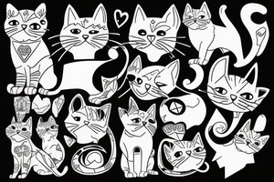 Cat, dog tattoo idea