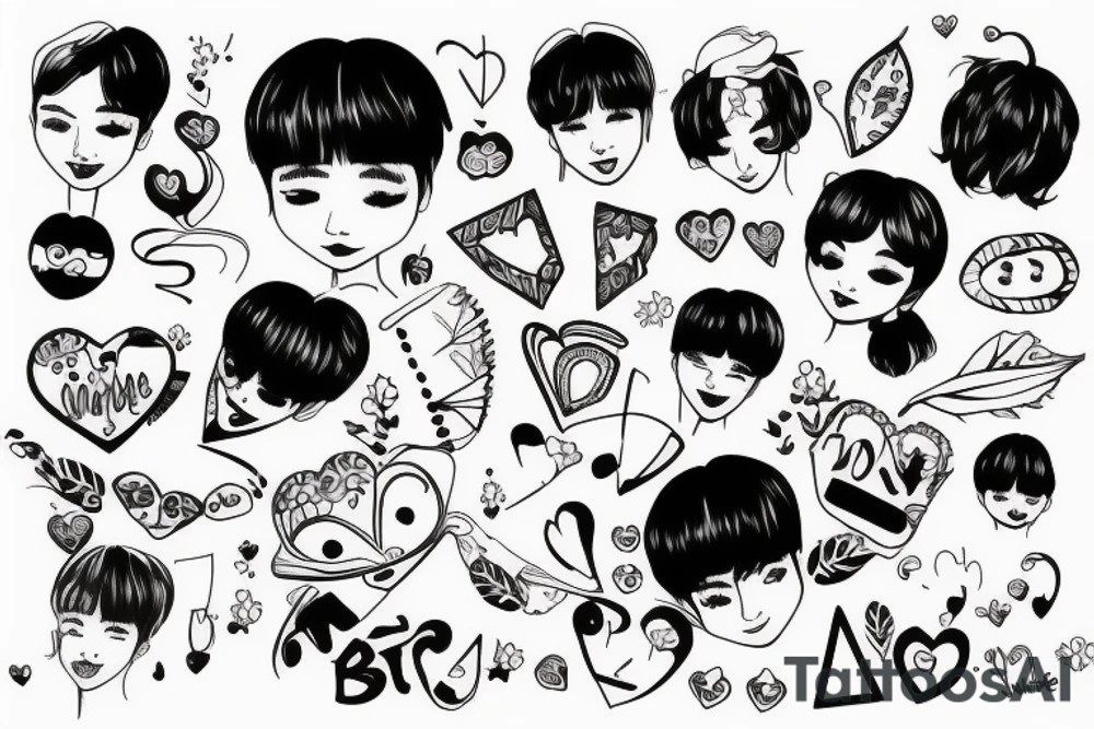 bts with cute smile tattoo idea