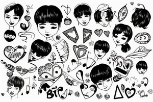 bts with cute smile tattoo idea