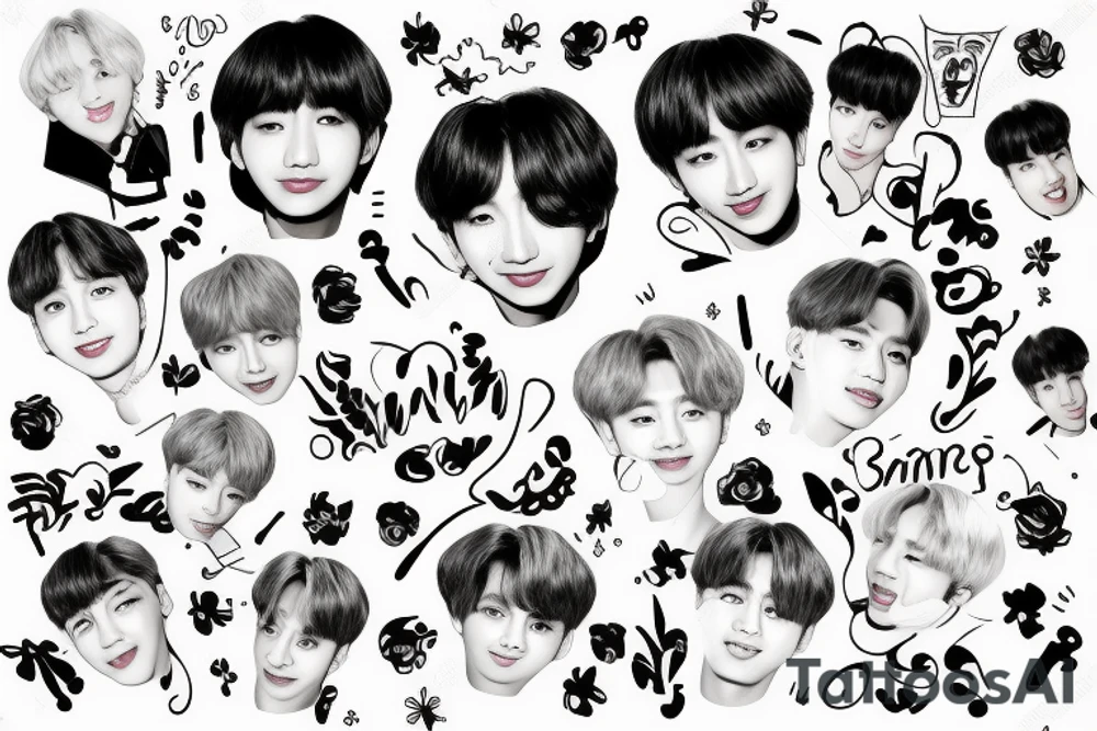 bts with cute smile tattoo idea
