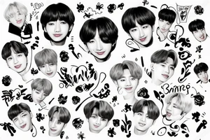 bts with cute smile tattoo idea