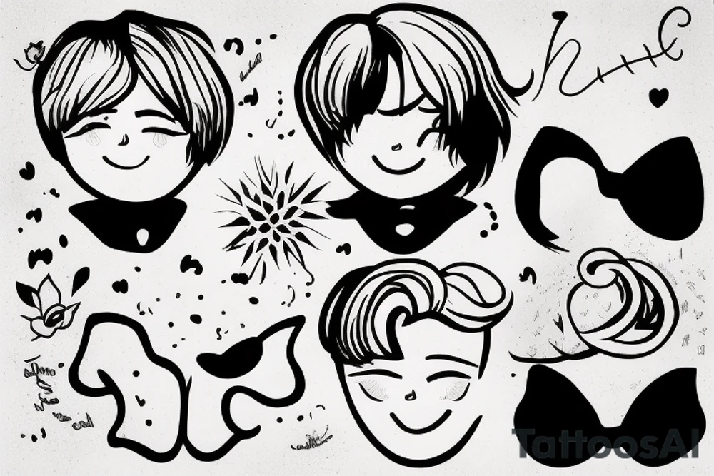 bts with cute smile tattoo idea