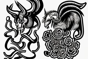 Ram on knee tattoo idea