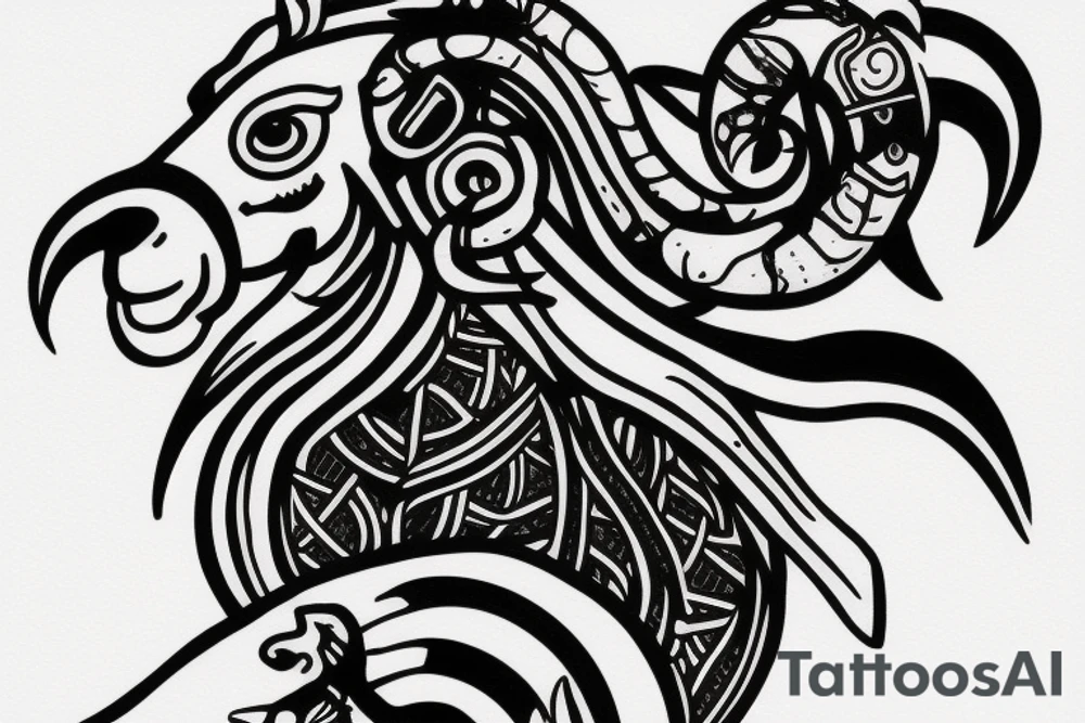 Ram on knee tattoo idea