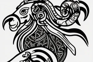 Ram on knee tattoo idea