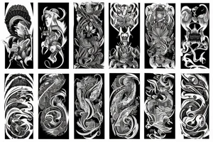 Epic Nordic back piece tattoo idea