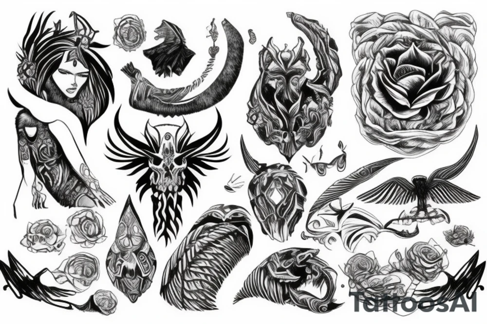 Epic Nordic back piece tattoo idea