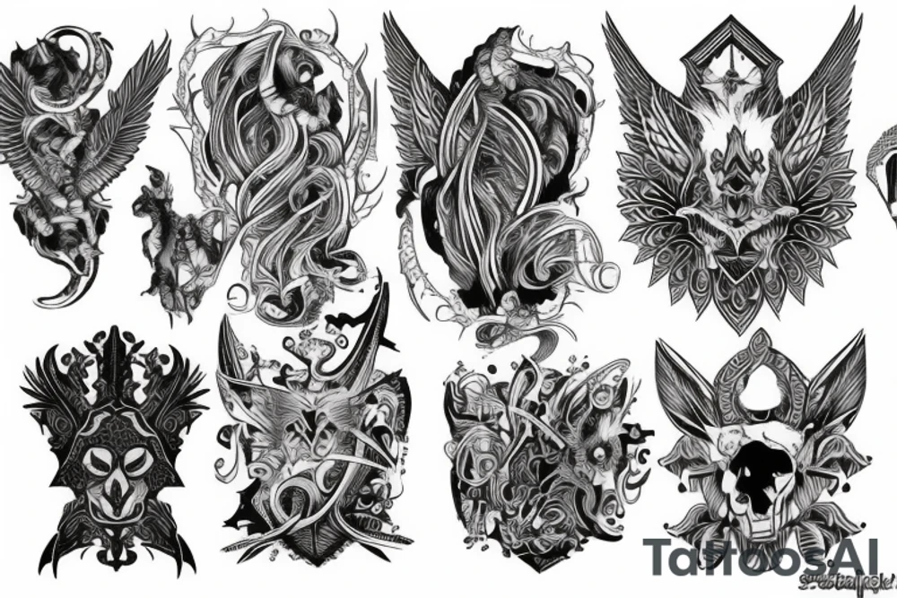 Epic Nordic back piece tattoo idea