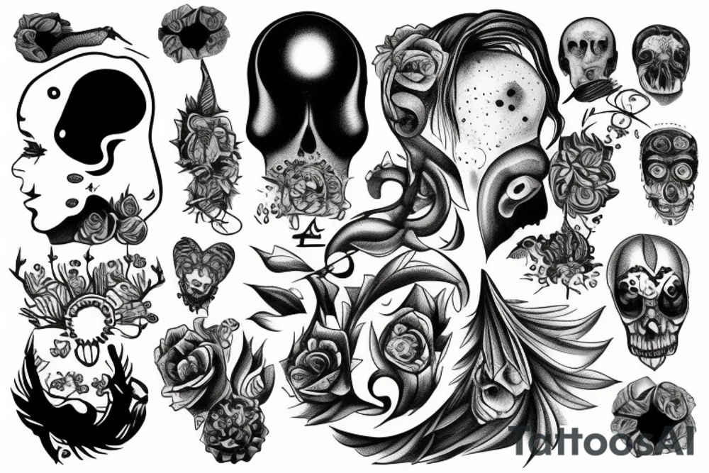 ADHD, pain and struggle inside mind. tattoo idea