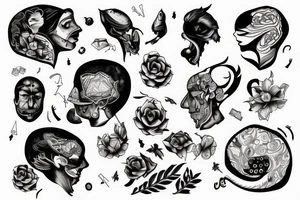 ADHD, pain and struggle inside mind. tattoo idea