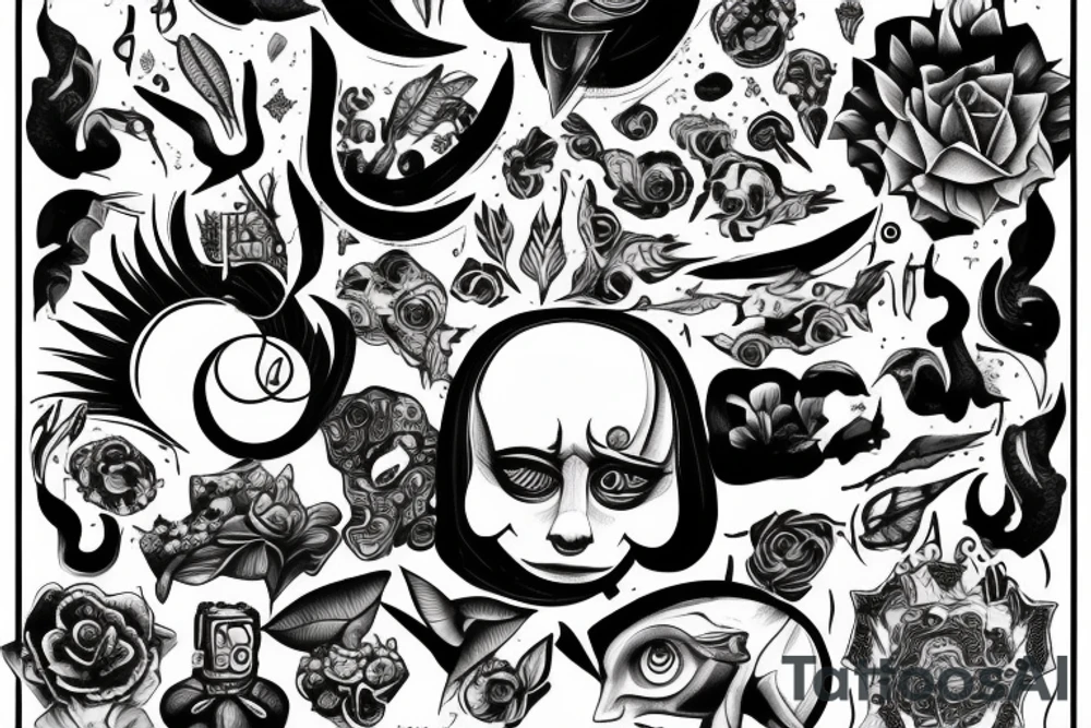 ADHD, pain and struggle inside mind. tattoo idea