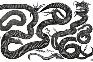 norse mythology, world serpent, dark tattoo idea
