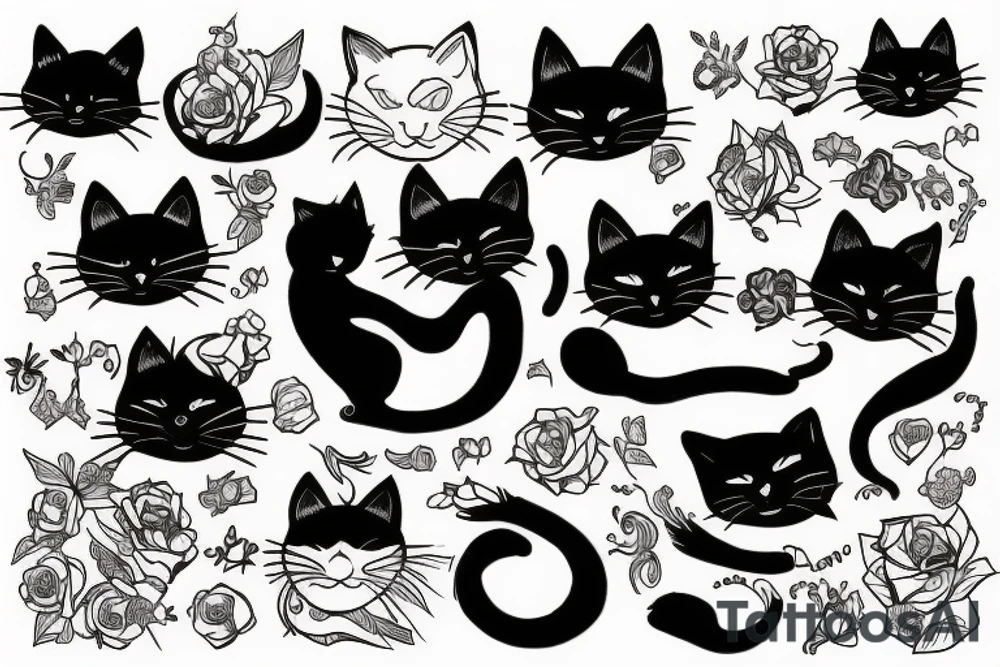 Black cat tattoo idea