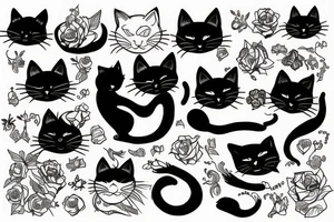 Black cat tattoo idea