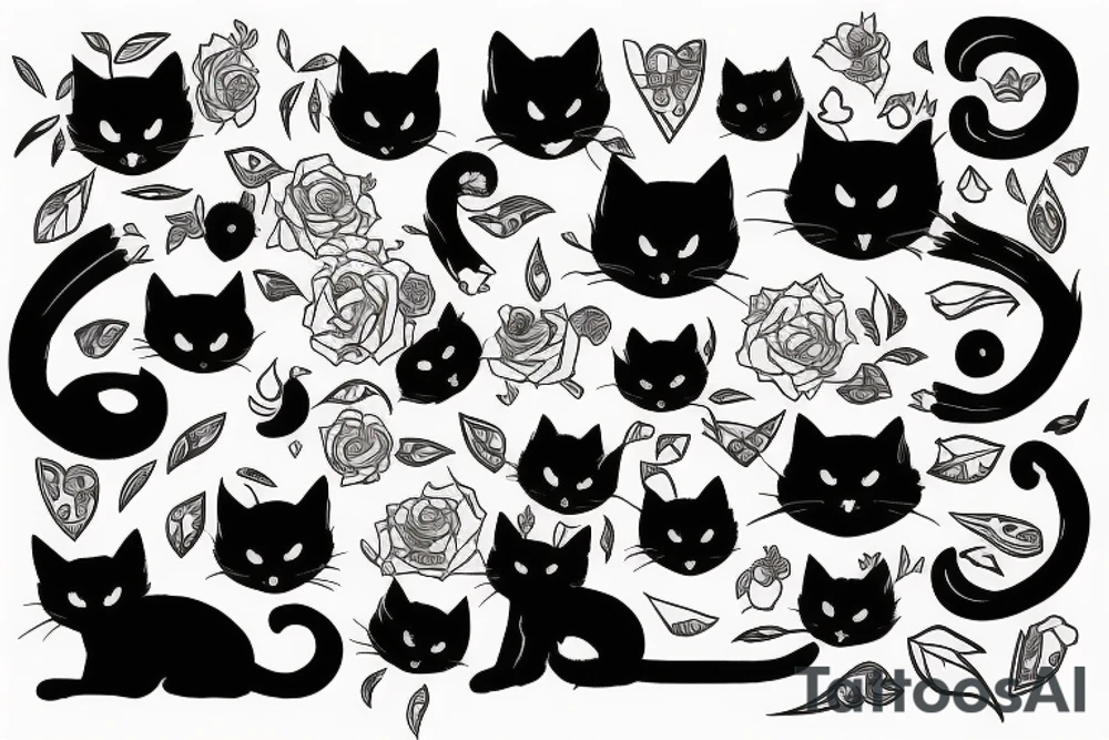 Black cat tattoo idea