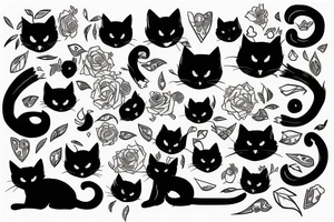 Black cat tattoo idea