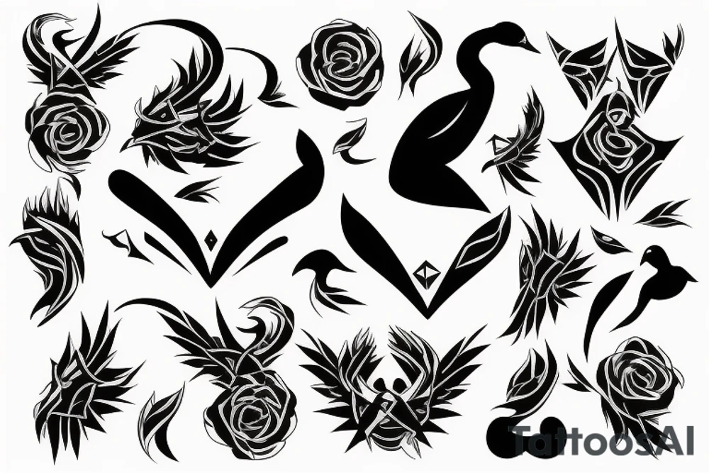 Art black swan tattoo idea