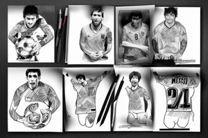 messi and maradona with the world cup tattoo idea