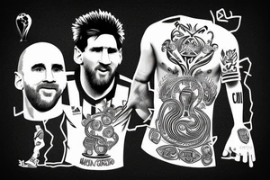 messi and maradona with the world cup tattoo idea