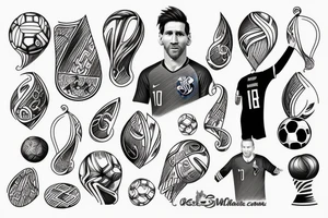 messi with the world cup tattoo idea