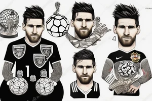 messi holding soccer world cup tattoo idea