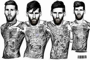 messi holding soccer world cup tattoo idea