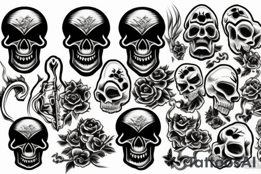 Smokey skull of death tattoo idea