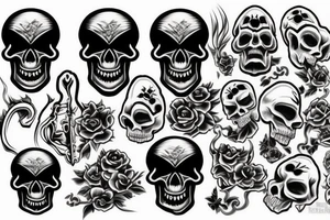 Smokey skull of death tattoo idea