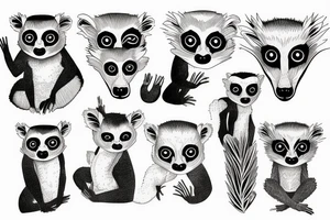 lemur, sand, fine line tattoo idea
