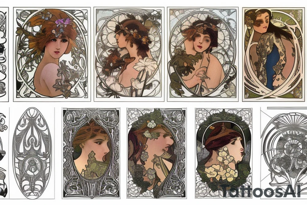 art nouveau tattoo idea