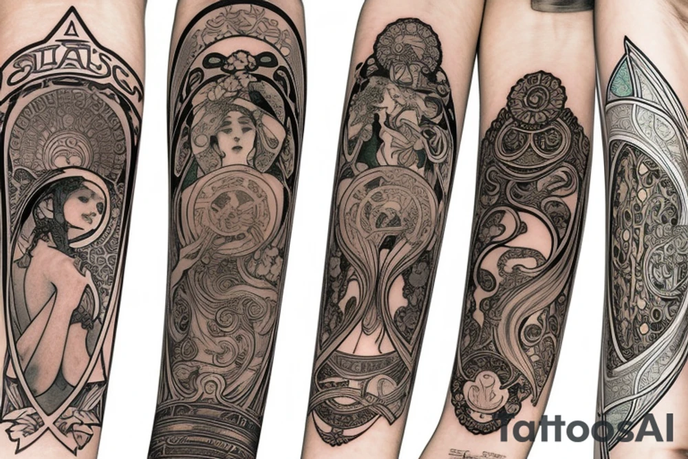 art nouveau tattoo idea