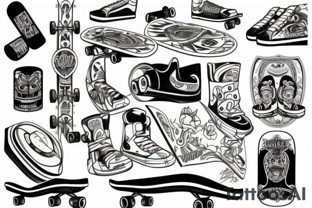 Skateboard tattoo idea