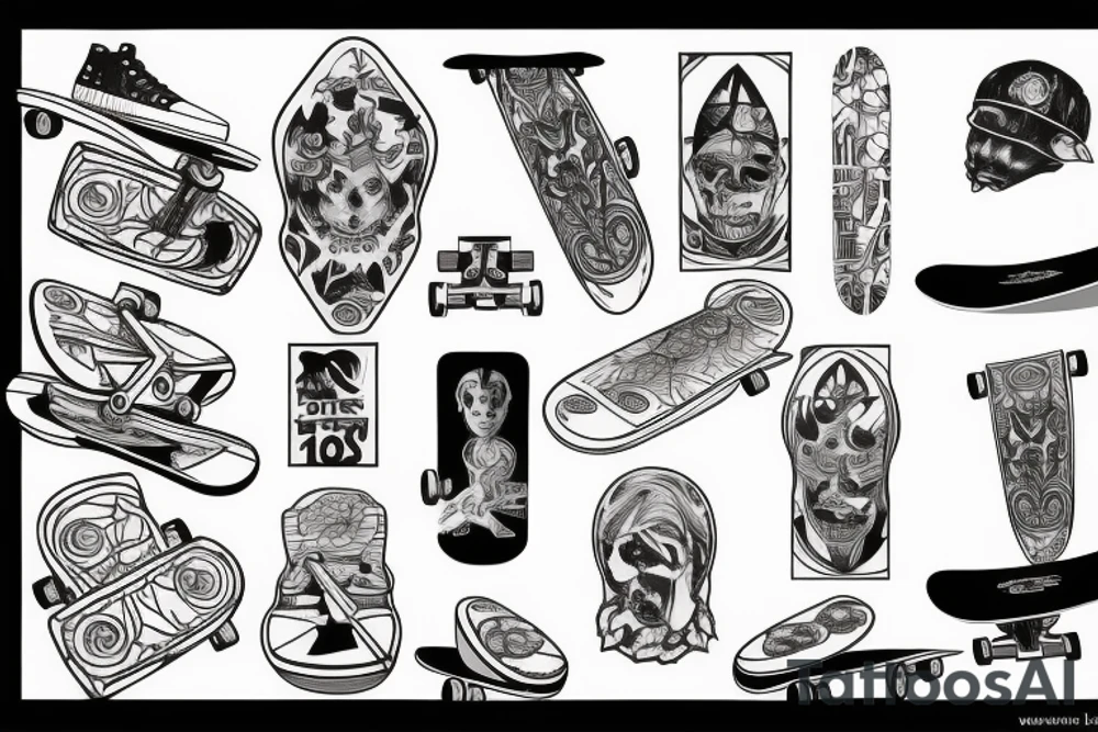 Skateboard tattoo idea