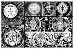 Hindu god sun with universe tattoo idea
