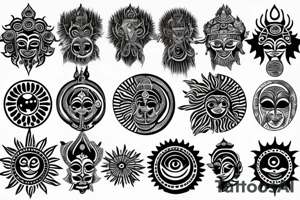 Hindu god sun with universe tattoo idea