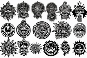 Hindu god sun with universe tattoo idea