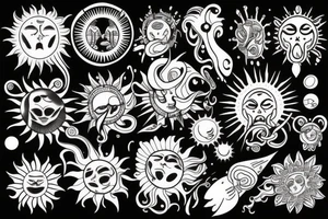 Sun and universe tattoo idea
