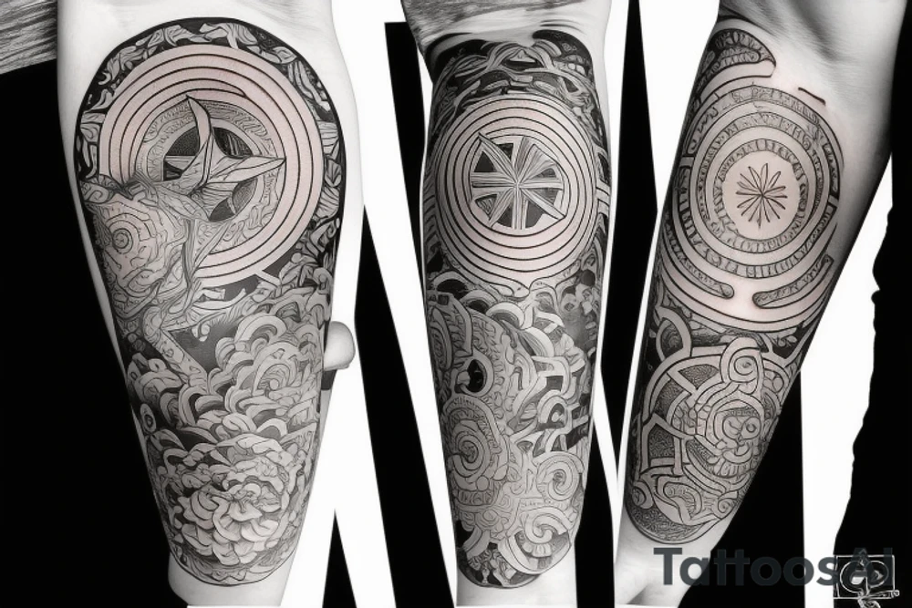 Sun and universe tattoo idea