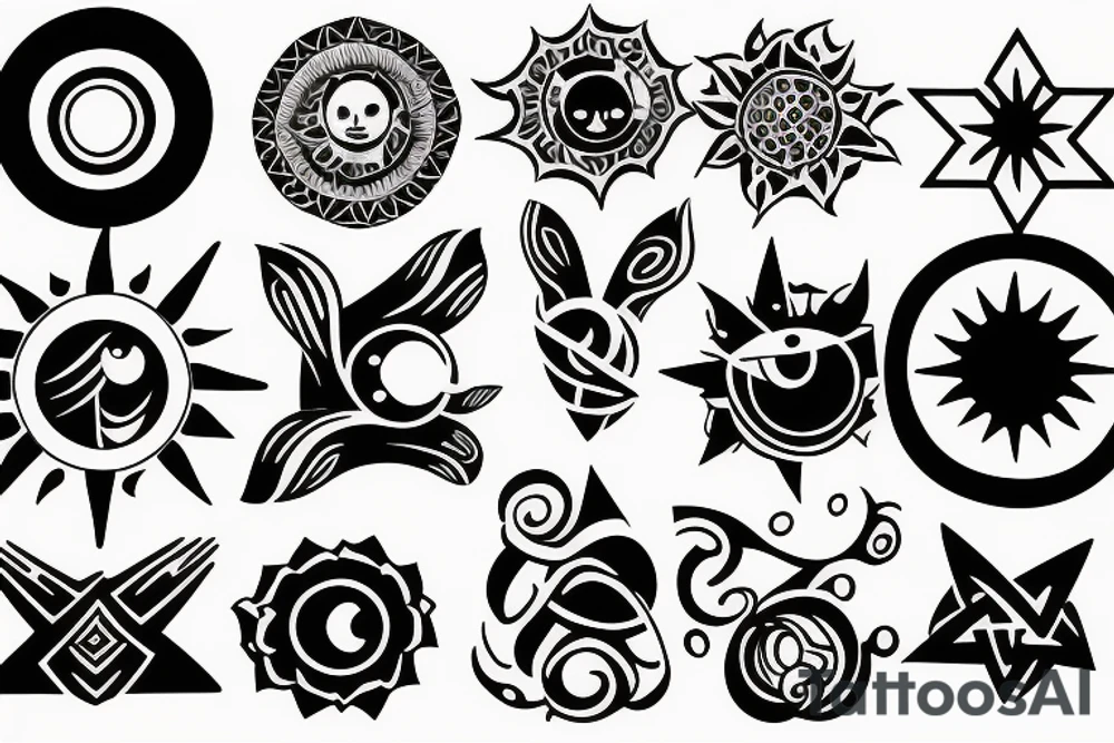 Sun and universe tattoo idea