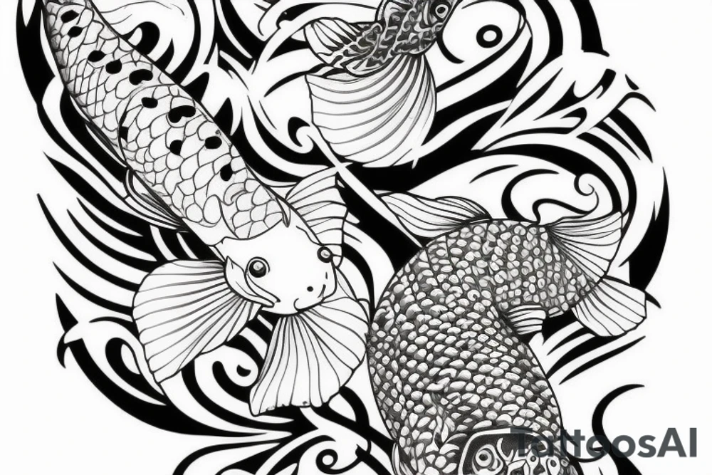 Koi Fish and Butterfly tattoo idea