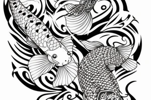 Koi Fish and Butterfly tattoo idea