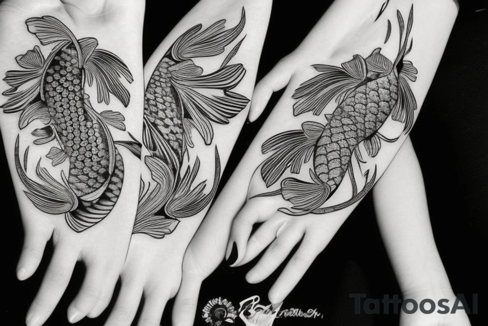 Koi Fish and Butterfly tattoo idea