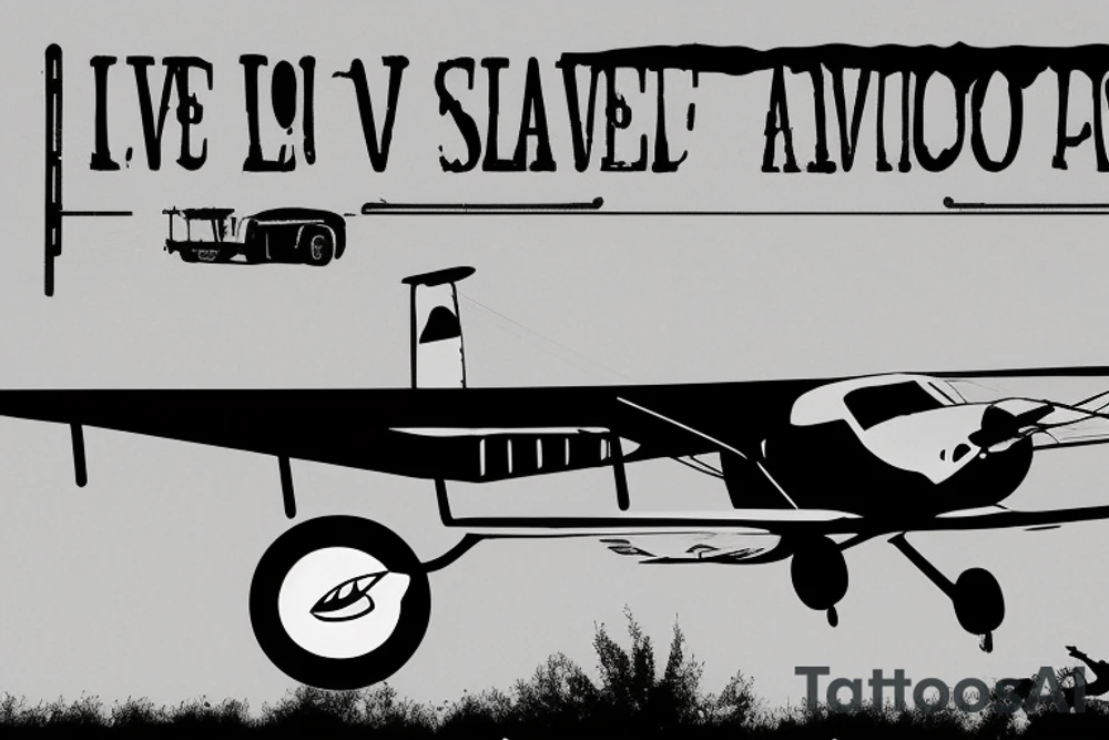 Prop plane pulling banner that reads I Love Savanna tattoo idea