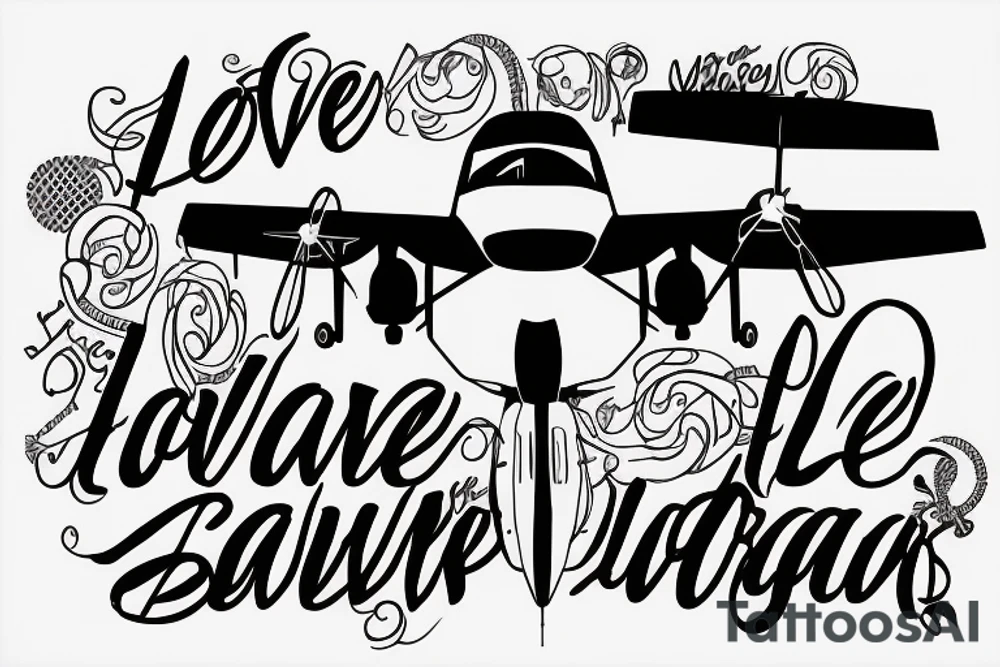 Prop plane pulling banner that says I Love Savanna tattoo idea