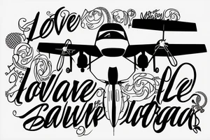 Prop plane pulling banner that says I Love Savanna tattoo idea