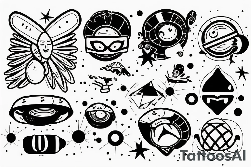 UFO beaming down a girl tattoo idea