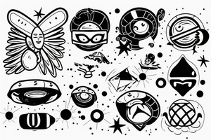 UFO beaming down a girl tattoo idea