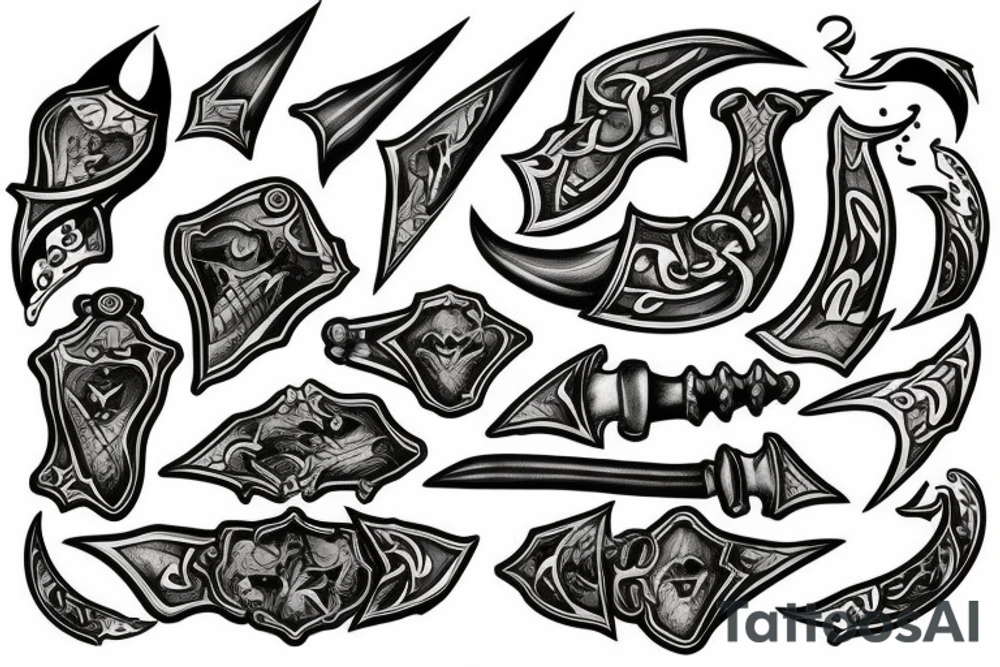tattoo of a dagger with fire tattoo idea